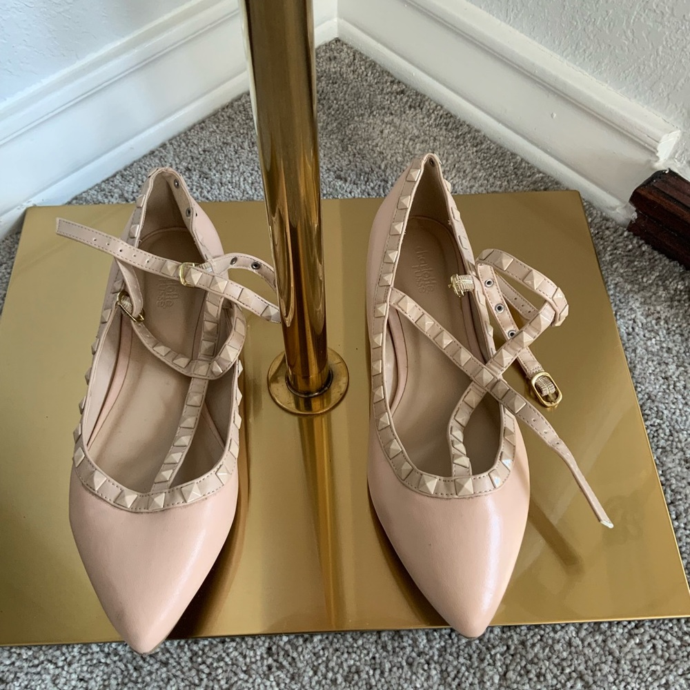 Charlotte Russe Blush Pink Studded Flats